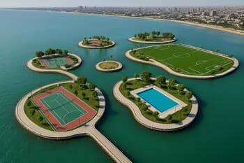 Sumgayıt’ta açık spor alanlarının ada gibi dağıldığı mahalleler