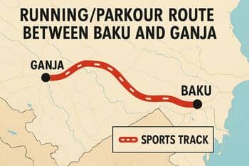 Bakü’den Gence’ye uzanan parkurda işaretli antrenman noktası