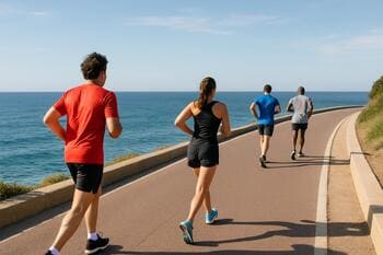 Sahil hattında koşu parkurunda rüzgâr yönünü gösteren işaretler