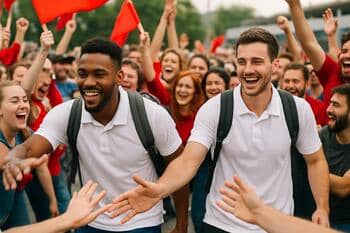 Finalde servis karşılama sırasında üçlü düzen