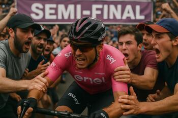 Yarı finalde file üstünde blok-out pozisyonu