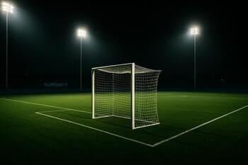 Sumgayıt’ta gece ışıklarıyla aydınlanan antrenman sahası