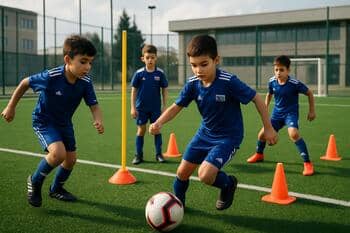 Gence’de altyapı futbol antrenmanı: minyatür sahada pas kombinasyonları