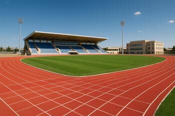Sumgayıt atletizm pistinin drone ile üstten görünümü