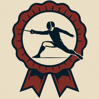 Eskrimde hamle anında ileri sıçrayış yapan sporcu