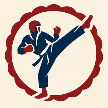 Taekwondo sporcusu yüksek tekmeyle hedef pedi vuruyor